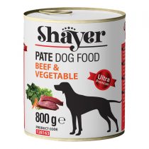 کنسرو شایر سگ بالغ حاوی گوشت گوساله و سبزیجات وزن 800 گرمی